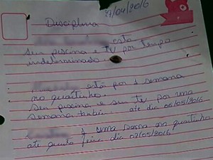 Lista de castigos encontrada pela Justiça em abrigo (Foto: MPE/Divulgação)