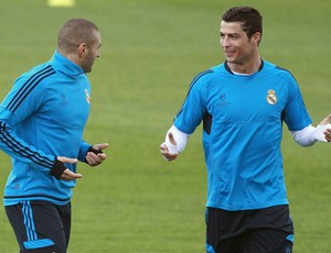 cristiano ronaldo benzema real madrid treino (Foto: Agência EFE)