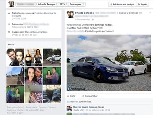 Casal chamava carro de 'Jetão' e 'ostentava' em rede social (Foto: Reprodução/ Facebook)