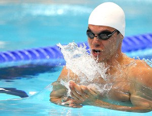 Tales Cerdeira na prova de natação 200m peito em Londres (Foto: Satiro Sodré / Agif)