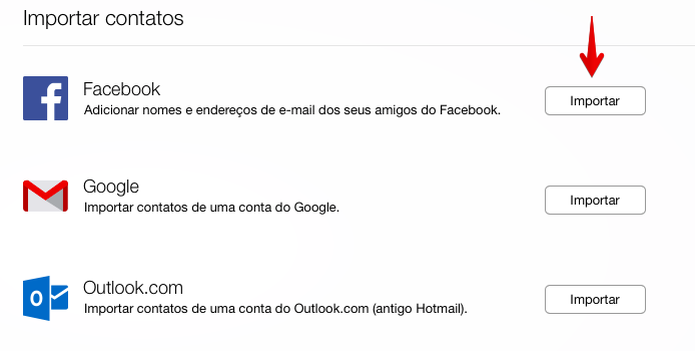 Importando contatos do Facebook para o Yahoo (Foto: Reprodução/Helito Bijora) Importando contatos do Facebook para o Yahoo (Foto: Reprodução/Helito Bijora)
