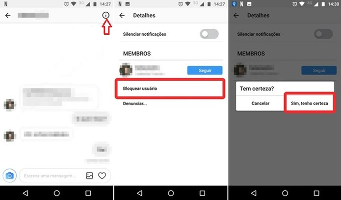 Bloqueando usuários do Instagram de lhe enviarem mensagens diretas (Foto: Reprodução/Felipe Alencar) Bloqueando usuários do Instagram de lhe enviarem mensagens diretas (Foto: Reprodução/Felipe Alencar)