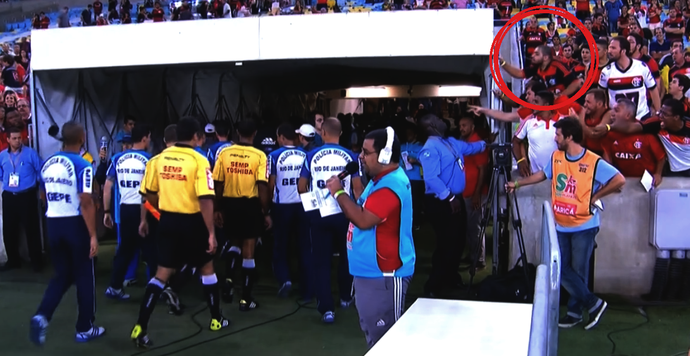 cusparada, flamengo, torcedor, arbitro (Foto: Reprodução SporTV)