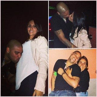 Adriano beija a barriga da noiva (Foto: Instagram / Reprodução)