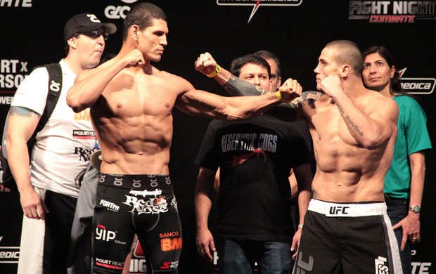 Cezar Mutante e Daniel Sarafin Pesagem UFC Goiânia (Foto: Rodrigo Malinverni) Cezar Mutante e Daniel Sarafin Pesagem UFC Goiânia (Foto: Rodrigo Malinverni)