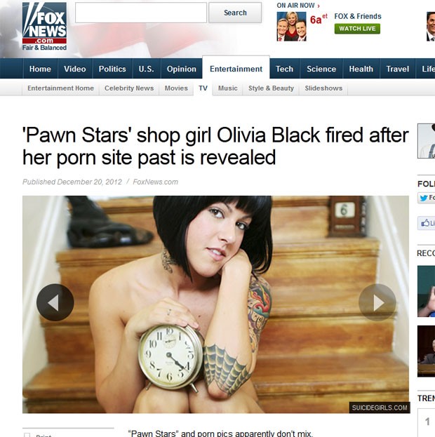 Olivia Black foi demitida por causa de fotos em site pornô (Foto: Reprodução)