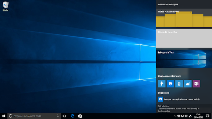 Windows Ink permite criar anotações rápidas de várias formas (Foto: Reprodução/Helito Bijora)