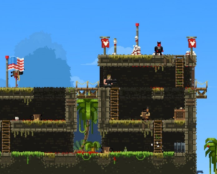 Broforce: ao final da maioria das fases está Pure Evil, o vilão (Foto: Reprodução/Paulo Vasconcellos)