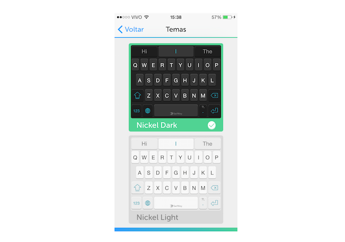 Definindo um tema ao teclado SwiftKey no iOS (Foto: Reprodução/Marvin Costa)