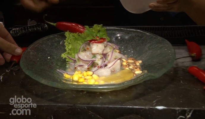 Ceviche do Paolo Guerrero (Foto: Reprodução TV Globo)