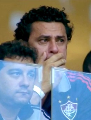 FRAME Fred chorando rebaixamento (Foto: Reprodução / SporTV)