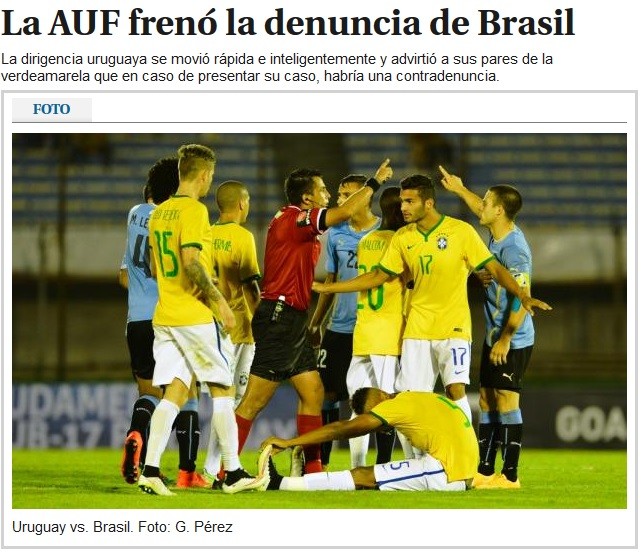 Jornal diz que associação uruguaio freou denúncia de racismo da CBF (Foto: Reprodução SporTV)