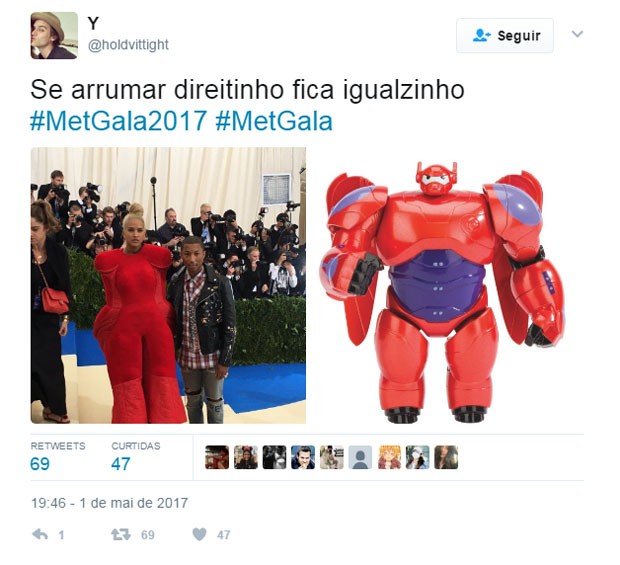 Look do MET Gala 2017 gera meme na web (Foto: Reprodução)