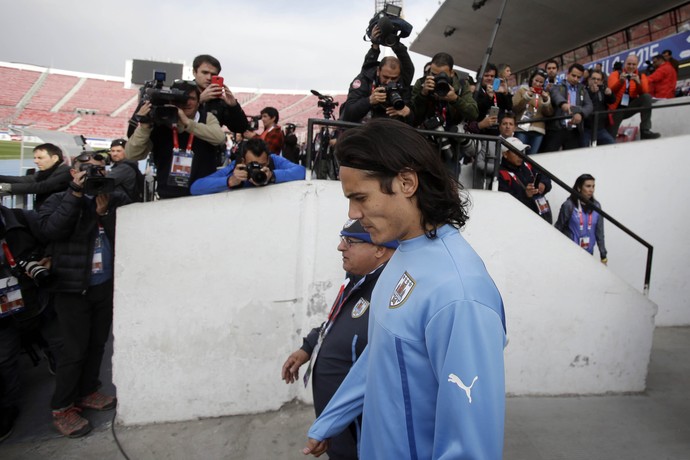 Cavani treino Uruguai (Foto: AP Photo/ Luis Hidalgo)