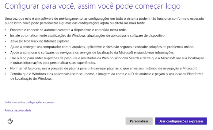 Escolhendo as configurações de segurança e privacidade do sistema (Foto: Reprodução/Edivaldo Brito)