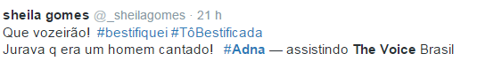 Internauta comenta sobre participante Adna, do The Voice Brasil (Foto: Reprodução/Internet)
