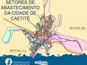 Cidade de Caetité foi dividida em dois setores (Foto: Divulgação / Embasa)