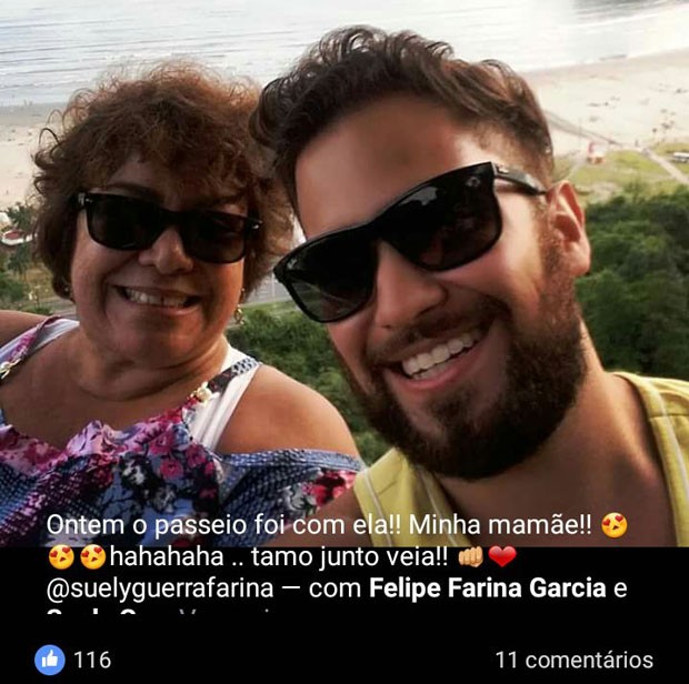 Felipe matou a mãe após surto na Zona Sul de SP, segundo polícia (Foto: Reprodução/Facebook)