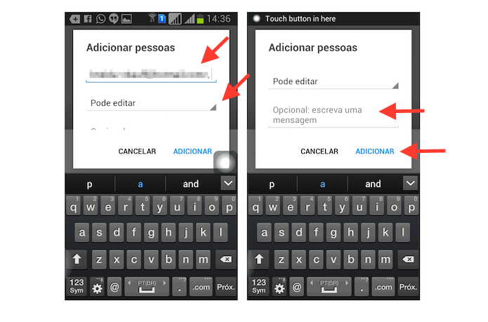 Compartilhando um arquivo do Google Drive com outras pessoas pelo Android (Foto: Reprodução/Marvin Costa)