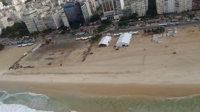 Arena de Vôlei de Praia, Copacabana, Olimpíadas, Rio 2016 (Foto: GloboEsporte.com)