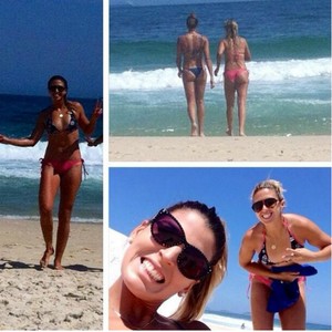 Natasha e Mari Paraíba na praia no Rio de Janeiro (Foto: Reprodução/Instagram)