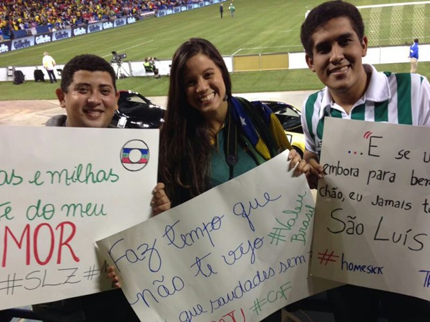 Estudantes nordestinos declaram amor às suas terras natais no jogo do Brasil (Foto: Acervo Pessoal)