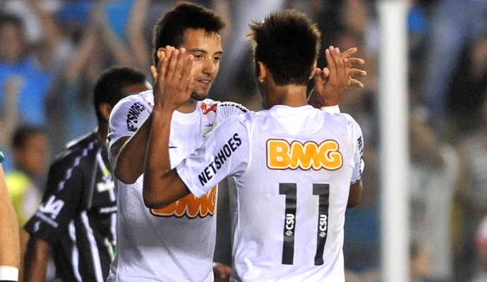 Neymar e Felipe Anderson, Santos (Foto: Ivan Storti / Divulgação Santos)