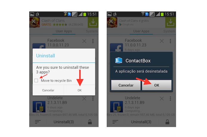 Confirmando a desinstalação dos aplicativos através do Uninstall Master Uninstaller (Foto: Reprodução/Marvin Costa)