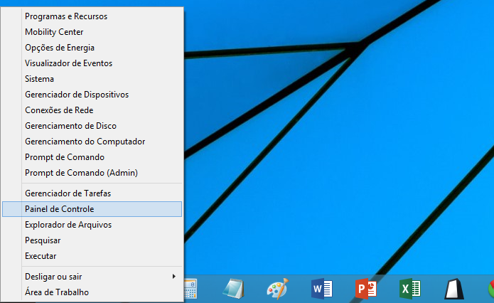 Acessando o Painel de Controle no Windows 8 (Foto: Reprodução/Helito Bijora)