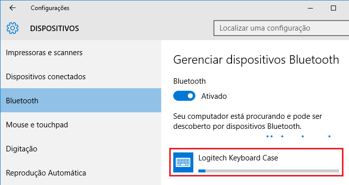 Aguardando o Windows 10 emparelhar e conectar com o dispositivos Bluetooth (Foto: Reprodução/Edivaldo Brito)