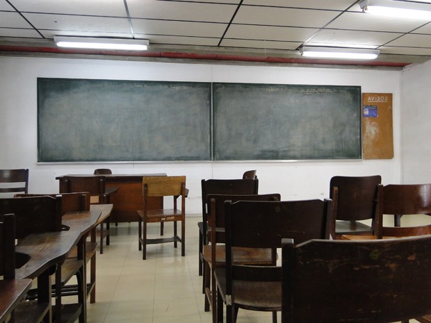 Sala da UFMG está vazia. (Foto: Alex Araújo/G1)