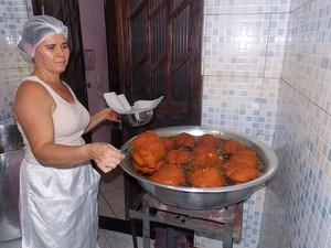 Acarajé gigante da Binha, Bahia (Foto: Lílian Marques/ G1)