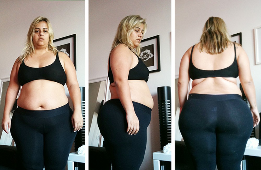 Com 75kg a mais, Carol era outra pessoa (Foto: Divulgação / Eu Atleta)