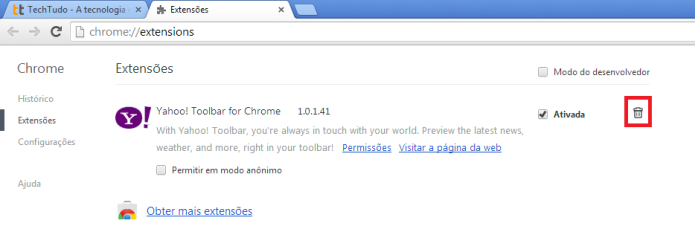 Lista de extensões do Google Chrome (Foto: Reprodução/Lívia Dâmaso)