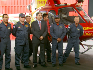 Pimentel inaugurou Companhia de Operações Aéreas em Varginha (MG) (Foto: Reprodução EPTV)