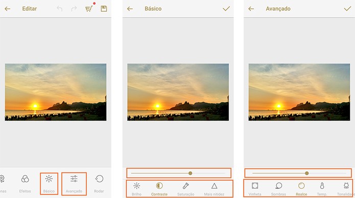 Aplicação de realces, níveis de contraste e mais (Foto: Reprodução/Barbara Mannara)