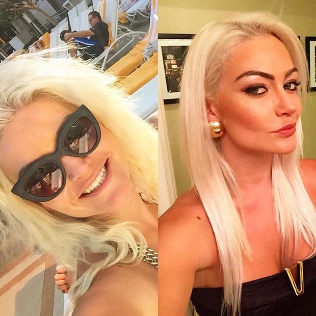Laura Keller antes e depois de maquiagem e cabelos tratados (Foto: Reprodução/Instagram)