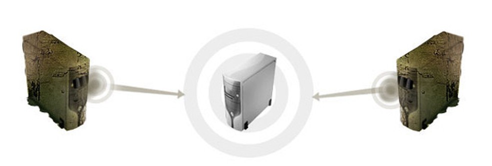 Em um ataque de negação de serviço, um hacker controla computadores para sobrecarregar um servidor. No entanto, às vezes os acessos dos próprios usuários já é suficiente para derrubar o serviço.  (Foto: Arte/G1)