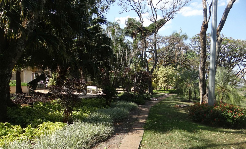 Jardim da Residência Oficial de Águas Claras, no DF (Foto: GDF/Divulgação)