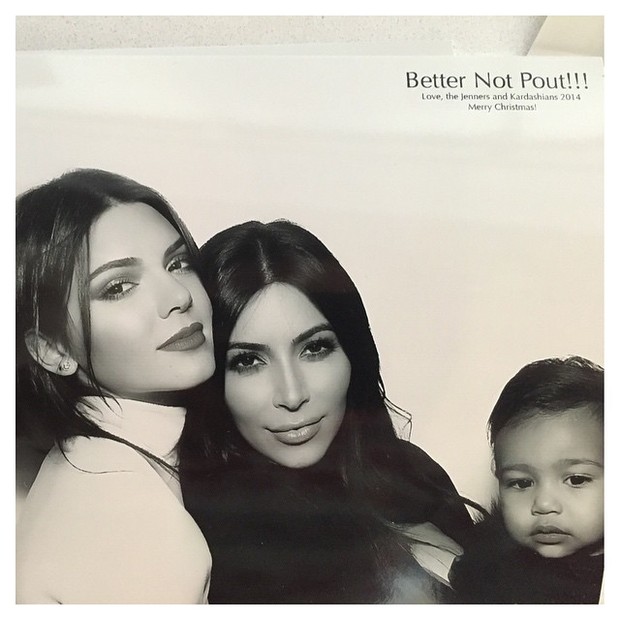 Kendall Jenner, Kim Kardashian e North West (Foto: Instagram / Reprodução)