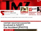 Filha de Whitney Houston se envolve em acidente de carro, diz site