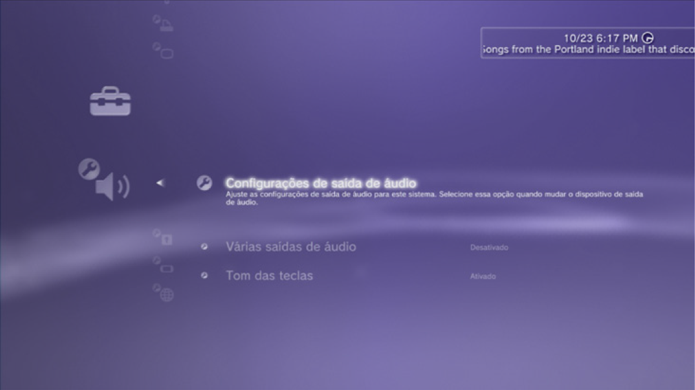 Configuração de Saída de Áudio do PS3 (Foto: Divulgação).