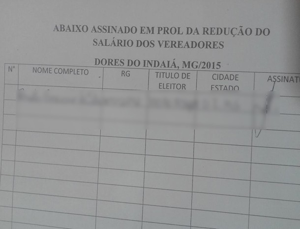 Dores do Indaiá. assinaturas, vereadores, salários (Foto: Renato Graciano/Divulgação)