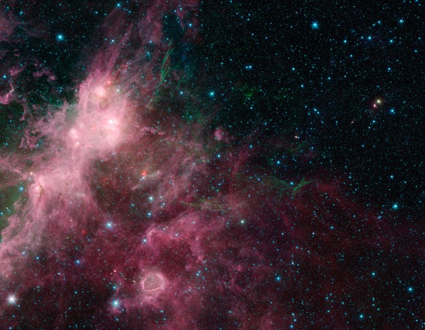 Imagem feita pelo Spitzer lembra corais e algas, segundo astrônomos (Foto: Nasa/JPL-Caltech/University of Wisconsin)
