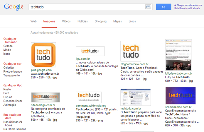 Modo básico do Google Imagens não usa Javascript (Foto: Reprodução/Paulo Alves)