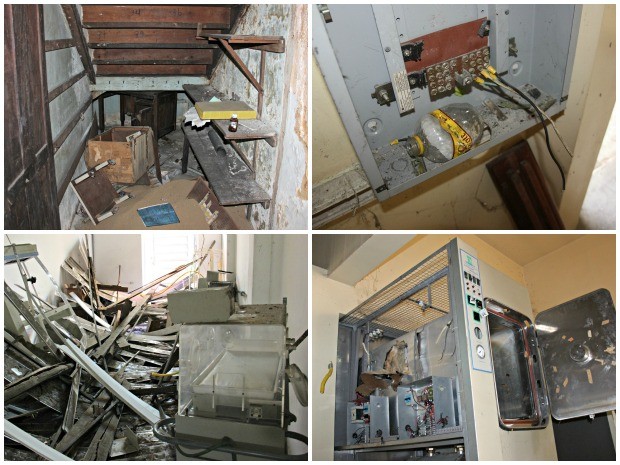 Nas dependências da Santa Casa, visitantes se deparam com aparelhos quebrados e fiações cortadas (Foto: Camila Henriques/G1 AM)