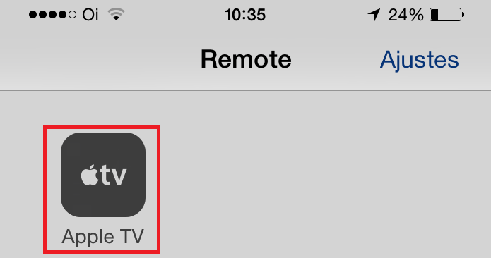 Selecionando a Apple TV no iPhone para controlar remotamente (Foto: Reprodução/Edivaldo Brito)