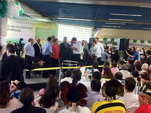 Presidente Dilma dá ordem de serviço do Cinturão das Águas do Ceará (Foto: Diana Vasconcelos/G1)