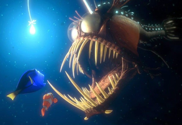 Filme Procurando Nemo mostra esse tipo de peixe abissal (Foto: Reprodução) Filme Procurando Nemo mostra esse tipo de peixe abissal (Foto: Reprodução)