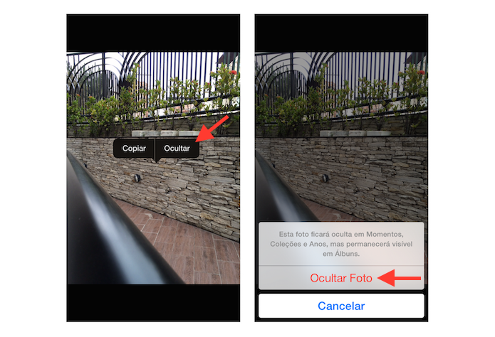 Ocultando uma fotos no iOS (Foto: Reprodução/Marvin Costa)